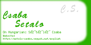csaba setalo business card